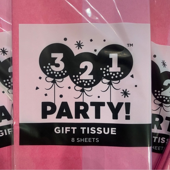6 Packs 321 Party Gift Tissue Paper 20" x 20" 8 Sheet Per Pack Two Shade Of Pink - Picture 2 of 3